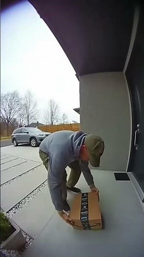 Funny Security Footage of Package Thief 😂 #PorchPiratesExplosion #PorchPirateBaitBoxExploding
