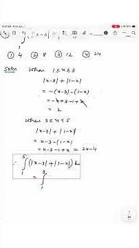 Definite Integral with Modulus Function |x−3| + |1−x|