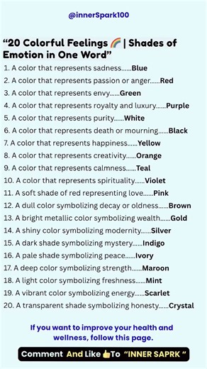 20 Colorful Feelings | Shades of Emotion in One Word