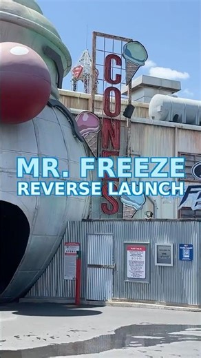 Mr. Freeze Reverse Launch ❄️| Six Flags Over Texas | Backwards BLAST! | #Shorts