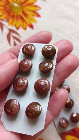 Set of 8 Vintage Brown and Gold Glass Buttons 12mm, 1/2" - Etsy