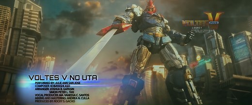 Sabay-sabay tayong mag-volt in para kantahin at panoorin ang #musicvideo ng 'Voltes V No Uta', ang theme song ng #VoltesVLegacy, performed by our very own Asia's Limitless star Julie Anne San Jose! 'Voltes V No Uta' Performed by: Julie Anne San Jose Composer: Kobayashi Aso Arranger: Joshua B. Gapasin and Simon Peter L. Tan Vocal Producer: Ma. Vanessa C. Santos Mixing and Mastering: Andrea N. Culla Produced by: Rocky S. Gacho | Voltes V: Legacy