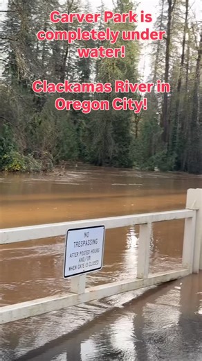 Andrey Kharlamov on Instagram: "Oregon is Flooding! Carver park is all Under water, Clackamas River is starting to take out homes. #Flood #river #crazy #life #news @fox12oregon"