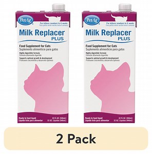 (2 pack) PetAg Milk Replacer Plus Liquid for Cats and Kittens, 32 fl oz