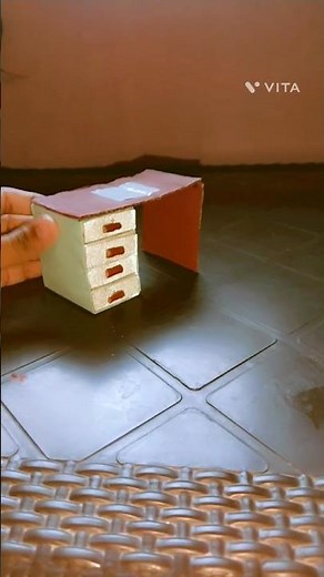 How to make mini study table with card borad 😱💕