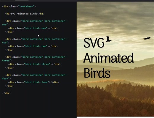 Flying Birds animation help with html and css | Web developer