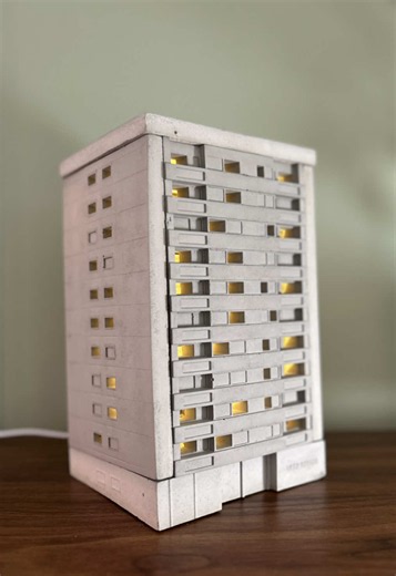 4KG Solid Concrete Block Lamp — Brutalist LED Design