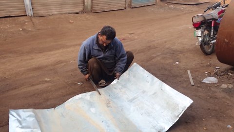 DIY Barbecue Grill Stove Construction Using Iron Sheet