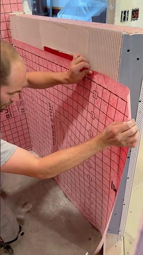 GURU shower system waterproofing membrane installation. ￼