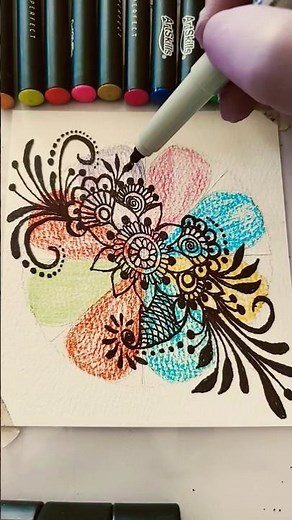 simple drawing to create henna design #shortvideo