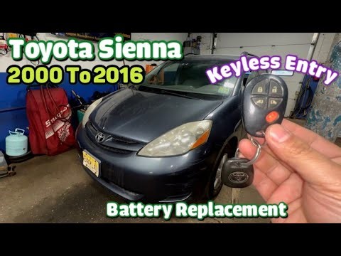 2003 to 2016 Toyota Sienna key remote battery replacement CR2032