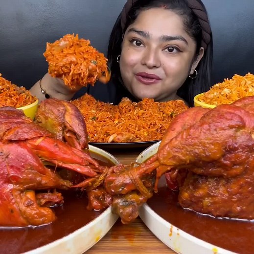 Spicy Mukbang Indian Curry by Maddy Eats