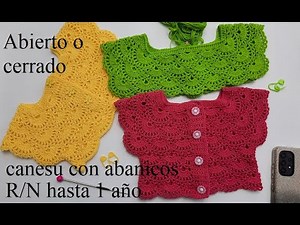 Canesu a crochet abanicos para R/n y hasta 3 años #canesunorma #crochet #normaysustejidos