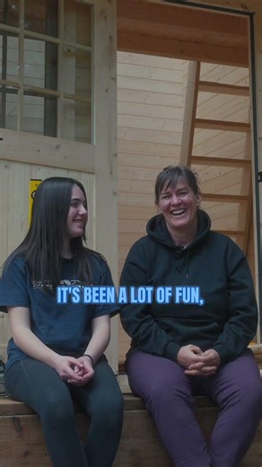 Mother and Daughter build a Bunkie together on their dream property 🥹 #sheshed #lincolnlogs