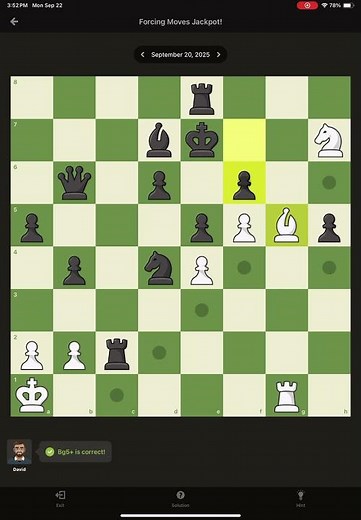 Forcing Moves Jackpot! Chess.com Puzzle September 20, 2025