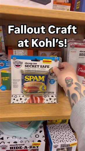 Mrs.Fallout👩‍🔧 on Instagram: "Spotted a Spam Stash Can on clearance at Kohls and I couldn’t resist making it Fallout themed CRAM can and then I figured why stop there! So I put a Cap Stash inside and left it at the grocery store for someone to find 😂 #fallout #falloutcrafts #crafting #mrsfallout #cram #capstash #falloutprop #falloutonprime #crafts #fallouttvshow #gamingtoys #vaultboy #falloutcollector #falloutcommunity #falloutcollection #falloutcollections #gamer #fallout4 #videogames #bethe