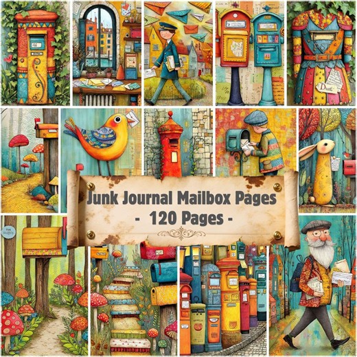 Junk Journal Mailbox Pages, Whimsical Postage Art, Floral Letter Ephemera, Cottagecore Scrapbook Kit (digital Download) - Etsy