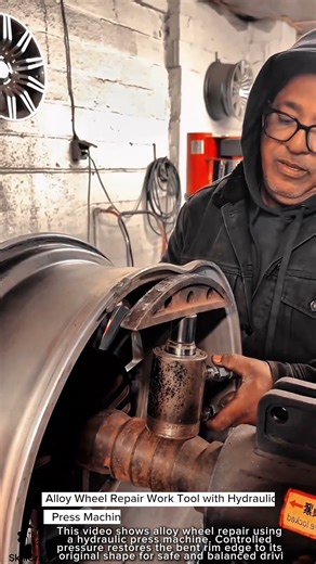 Alloy Wheel Repair Work Tool with Hydraulic Press Machine #worktool