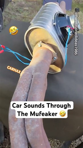 That’s one way to add noise🤣 #shorts #fyp #mechanic #dyi #mufler #speaker #engeneering #car #sound
