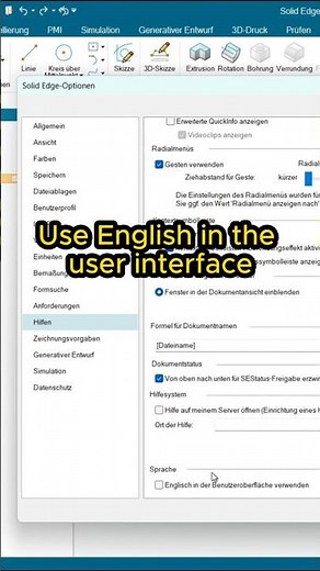 How to change language in Solid Edge?