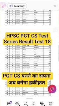 HPSC PGT Computer Science Test Series Result Test 18 | PGT CS बनने का सपना अब बनेगा हकीक़त।