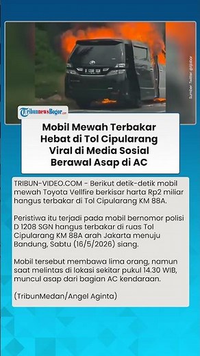 DETIK DETIK Mobil Mewah Terbakar Hebat di Tol Cipularang, Berawal dari Asap di Bagian AC