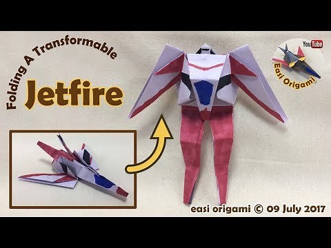 How to make a Papercraft, Origami Transformer Jetfire / skyfire combiner (requires 1 straight cut)