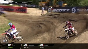 Valk pressing on Kovar for the lead in EMX2T inn Race 1 🔥 Kovar hangs on so far! | MXGP