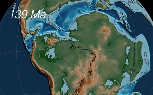 【地理大咖】大陆分裂与洋中脊的形成------2亿年来大西洋的形成/by Christopher Scotese教授