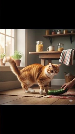 “Cat vs Cucumber 😂 | Funny Jump Reaction!”