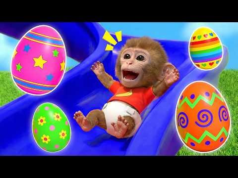 ¿De qué color es esto? - Huevos sorpresa - El mono aprende los colores | Monito y Canciones