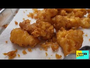 Making Fried Lobster Bites w/garlic butter