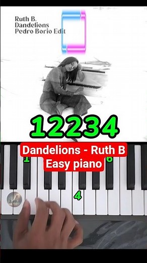 Dandelions - Ruth B Easy Piano Tutorial #shorts #dendelions #pianotutorial