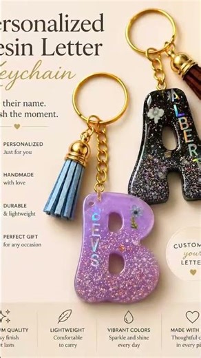 Handcrafted customized Letter key chain🌸