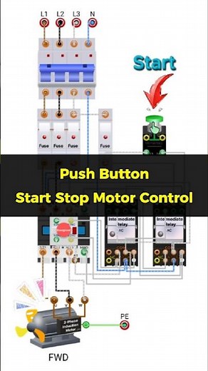 Push Button Start Stop Motor Control | Single Push Button Motor Start Stop Control#electrical