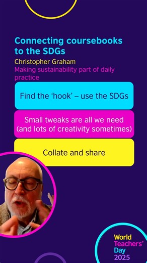 15K views · 90 reactions | How can you connect your coursebook to sustainable development goals (SDGs)? You can watch Christopher's full session here: https://www.teachingenglish.org.uk/news-events/world-teachers-day-2025/world-teachers-day-2025-saturday-11-october?utm_source=TEfacebook&utm_medium=social&utm_content=webinar Naomi 朗 #TeachingEnglish #WTD25 #ClimateActionELT | TeachingEnglish - British Council | Facebook