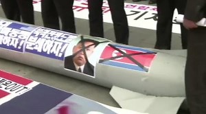 Protests in Seoul against Pyongyang