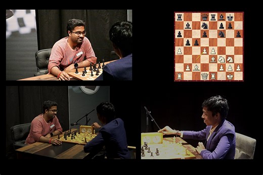 Pragg vs. Iniyan - Epic blitz battle using the old mechanical Garde chess clock!