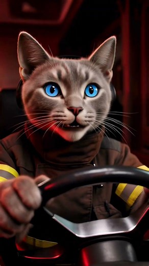 🇺🇸🚒 Hero Firefighter Cats Save a Man From a Burning Building! #shorts