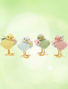 Easter Baby Chicks for Home Decor Fluffy Easter Chicks Pastel Colored For - Etsy