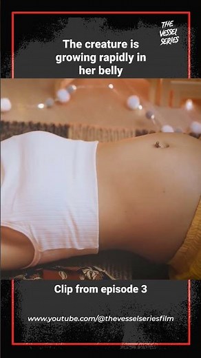The creature is growing rapidly in her belly #horrormovie #shortfilm #horrorstories #alienpregnancy