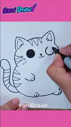 Dibuja este GATO fácil en minutos 😍 #shorts #dibujoscreativos