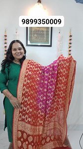 Pure banarasi khaddi georgette Rai bandhej dupatta by Elite kalaa by Pooja Booking no. 9899350009 | AIBA 2.0 - All IndiaBusiness Women's Association 2.0