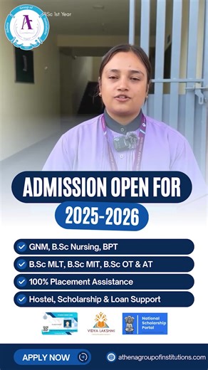 🏥 Admissions Open 2025 Athena Group of Institutions, Bangalore 🌟 Dreaming of a Successful Career in Healthcare? Start your journey with Athena – your trusted gateway to a global career in Nursing | Physiotherapy | Allied Health Sciences 💡 Why Choose Athena? ✅ INC, UGC & Govt. Approved Programs ✅ Affiliated with RGUHS, Bangalore ✅ Real Training in Our Own Multispecialty Hospital ✅ Paid Internship After Course – Earn While You Learn ✅ 100% Placement Support – India & Abroad ✅ Scholarships & Gov