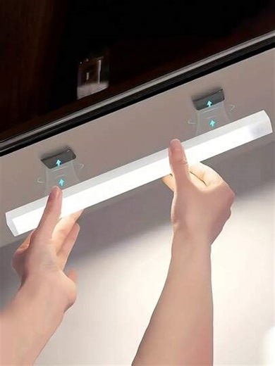 1pc 10/20/30/50cm USB Rechargeable LED Light Strip With Motion Sensor - Ideal For Cabinets, Wardrobes And Corridors, Wireless Motion Sensor LED Light Strip, Under Cabinet Lighting, Rechargeable Magnetic Stick-On Night Light For Corridor, Kitchen Cabinet, Wardrobe, Room Decor | SHEIN