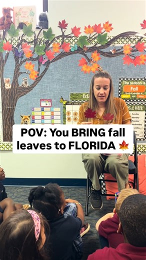 👉🏻Save this for a fall activity to do with your students! This fall, we didn’t just talk about leaves… I brought them to Florida! 🍂 I collected real red maple leaves from Michigan and used a website called ExploreFall.com to show my students which U.S. states were in their peak season for fall colors. They were amazed to see how the colors sweep across the country like a wave of red, orange, and gold. 🌎✨ And to my Canadian friends: my students were so excited to learn that the Canadian flag 
