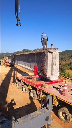 PSC I Girder loading on Axel Puller system #constructionproject #heavycivil