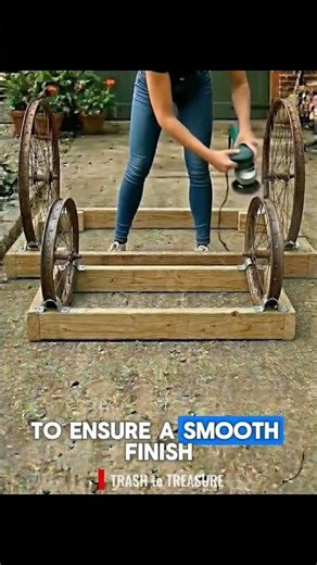 Build a Rustic Wagon Wheel Picnic Table Bench Set #shorts #diy #woodworking #gardenfurniture
