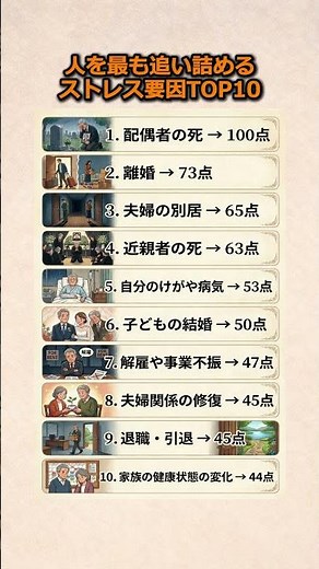 人を最も追い詰めるストレス要因TOP10 #ストレス #ストレス対策 #心の健康 #メンタルケア