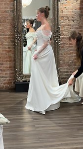 139K views · 716 reactions | Bride, have you seen this Eva Lendel gown? The basque waist and lace sleeves feel so romantic and classic! The perfect combination of clean & detailed. What is your favourite part of this gown? #weddinggown #wedding #weddinggowninspo #yeahthatgreenville #bridalshop #romanticwedding #southernwedding #greenvillesc #evalendel | Ava Laurenne Bride SC | Facebook